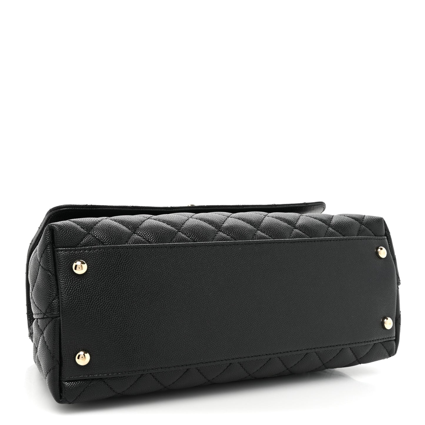 Caviar Quilted Small Coco Handle Flap Black