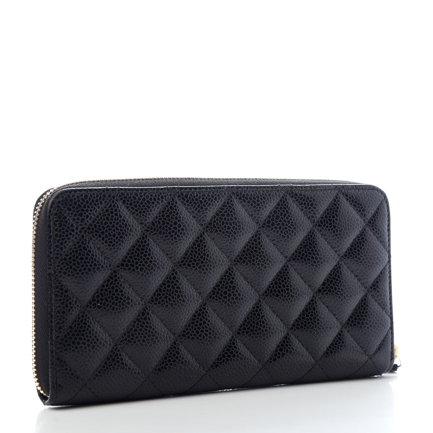Chanel Caviar Quilted Large Gusset Zip Around Wallet Black 3 of 9