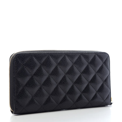 Chanel Caviar Quilted Large Gusset Zip Around Wallet Black 3 of 9