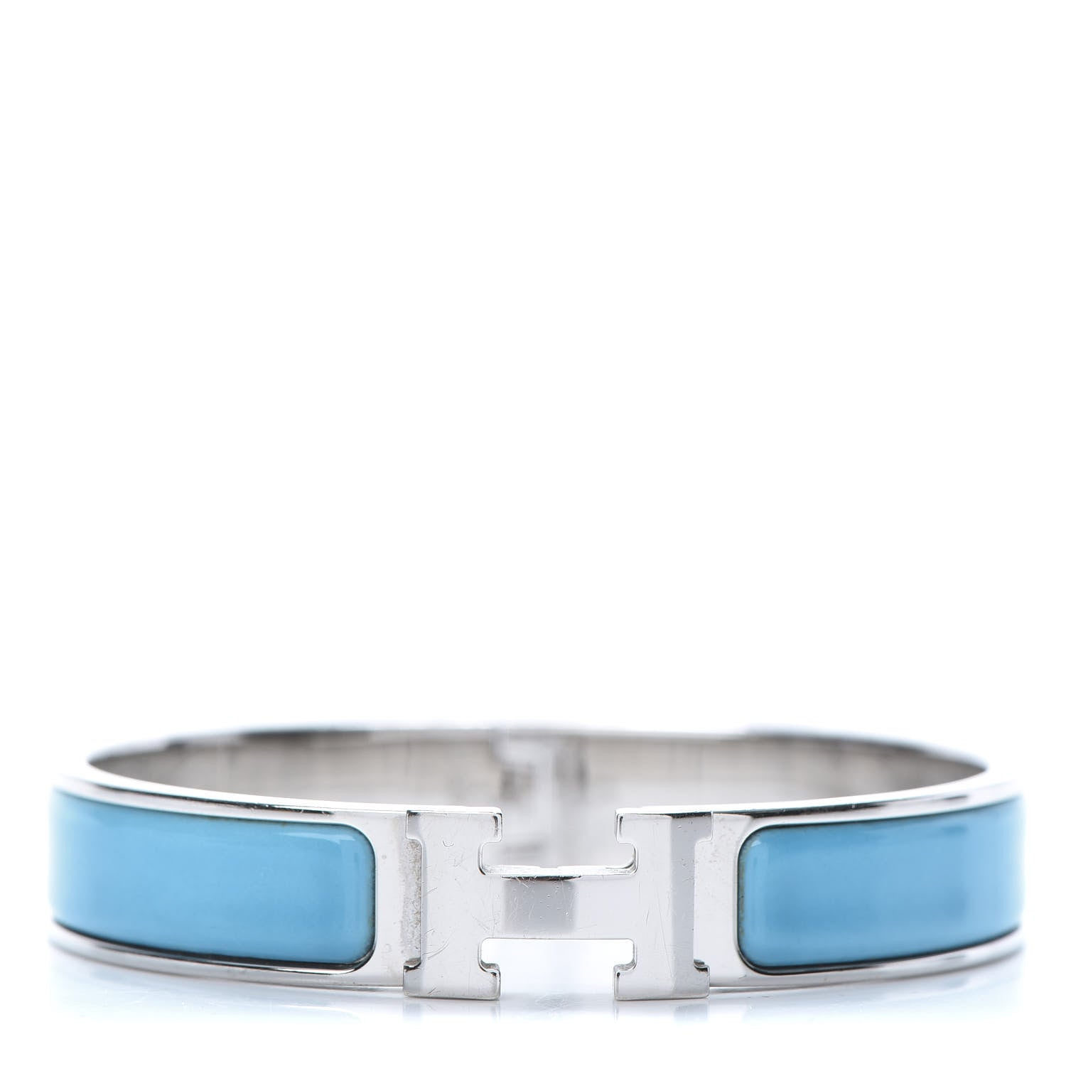 Hermes Enamel Narrow Clic Clac H Bracelet PM Blue Jean 1 of 5
