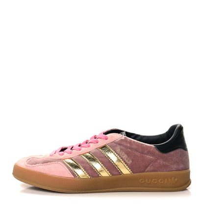 Gucci X ADIDAS Softy Velvet Suede Madeira Demetra Womens Gazelle Sneakers 36.5 Pink Gold 1 of 8
