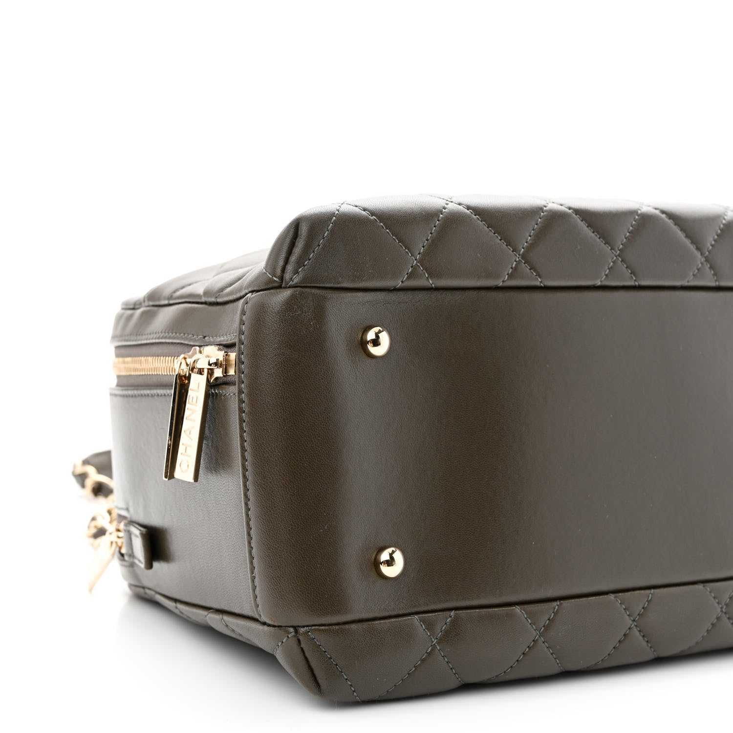 Chanel Lambskin Quilted Medium Trendy CC Bowling Bag Dark Khaki 10 of 11