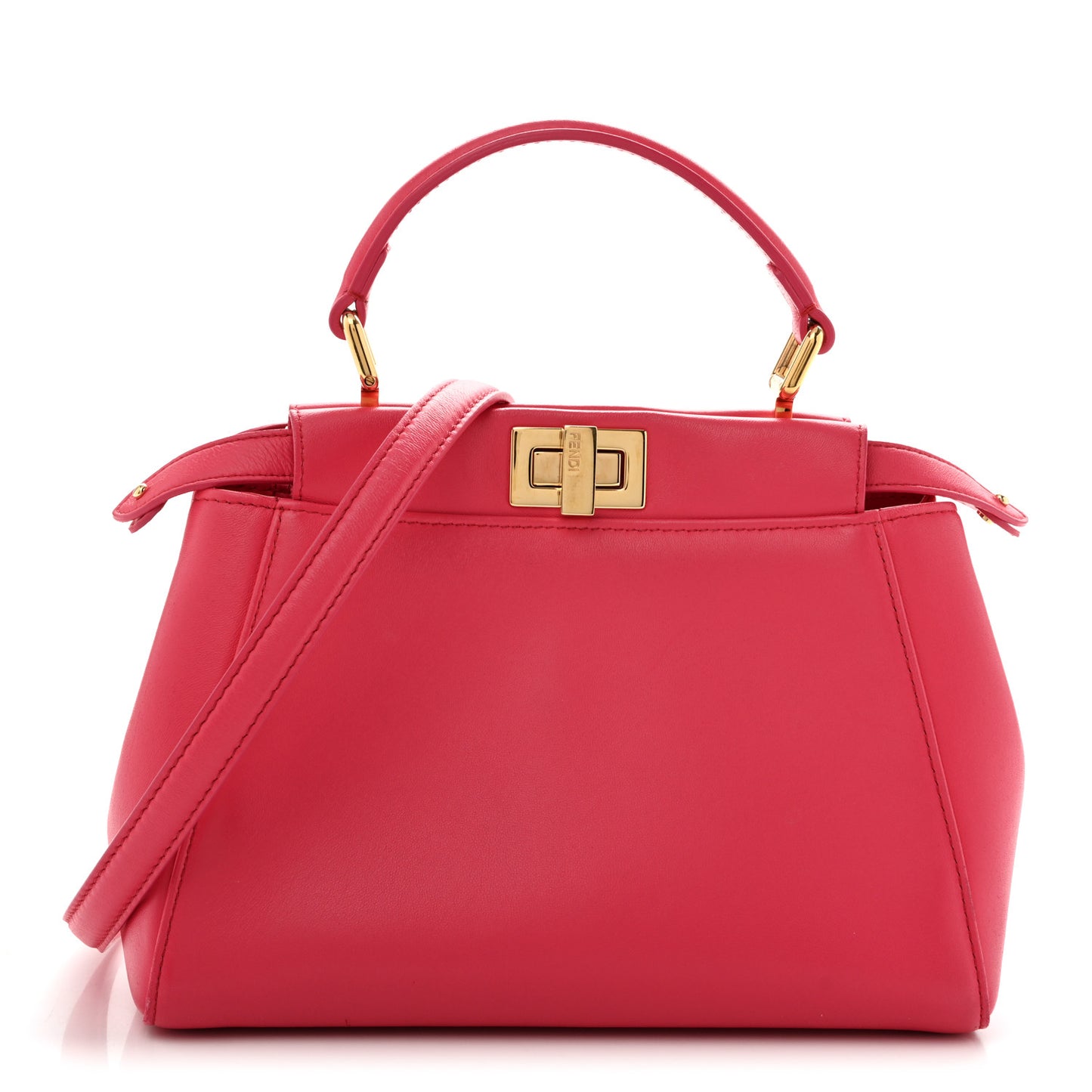Nappa Stacked Bar Mini Peekaboo Iconic Satchel Lampone