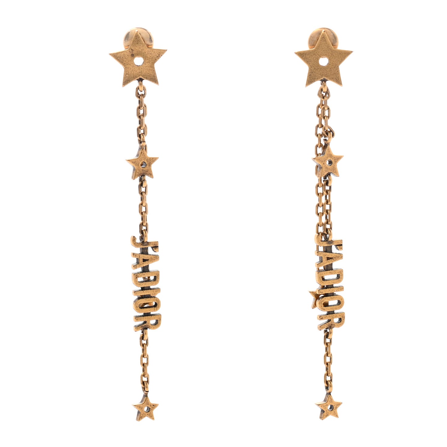 Metal Star J'adior Drop Earrings Antique Gold