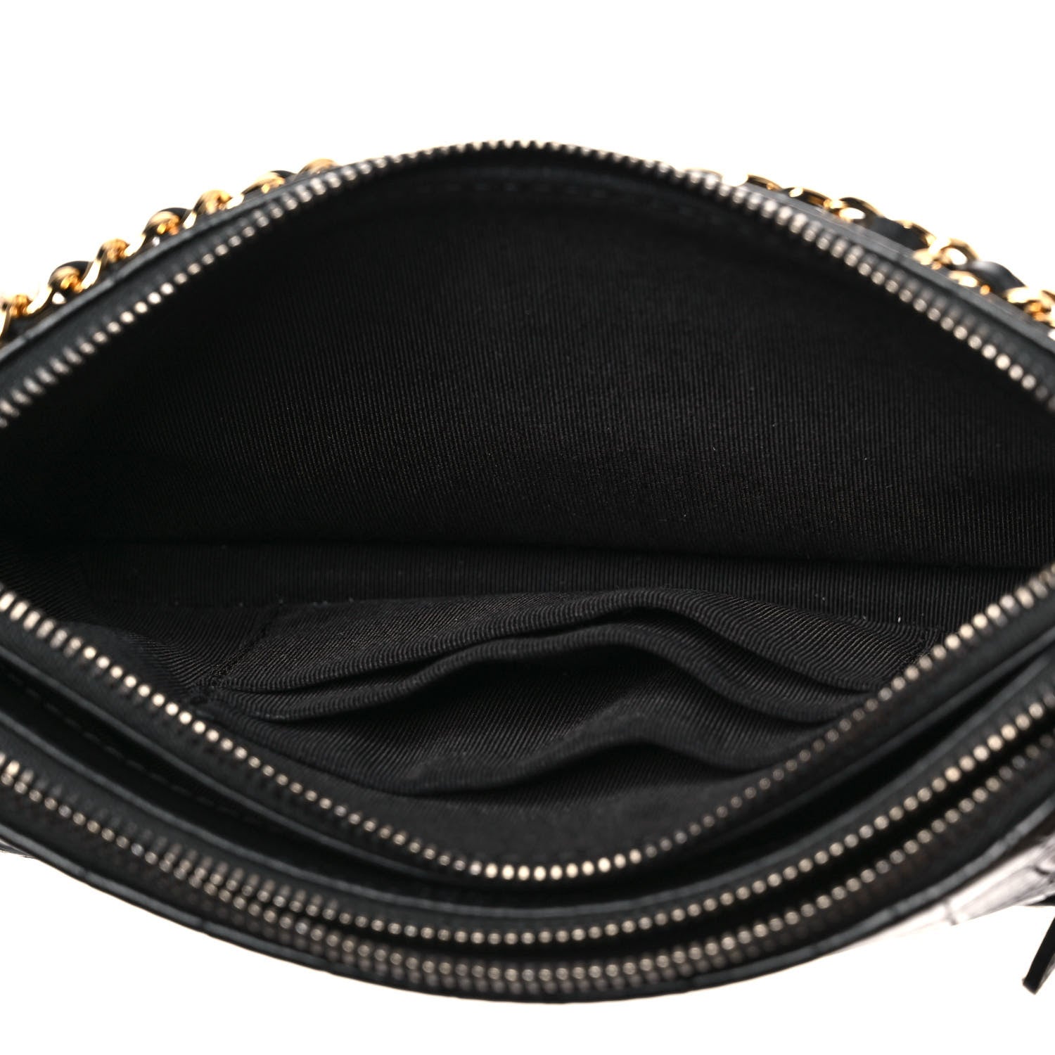 Chanel Calfskin Crocodile Embossed Small Gabrielle Clutch With Chain Black 5 of 11