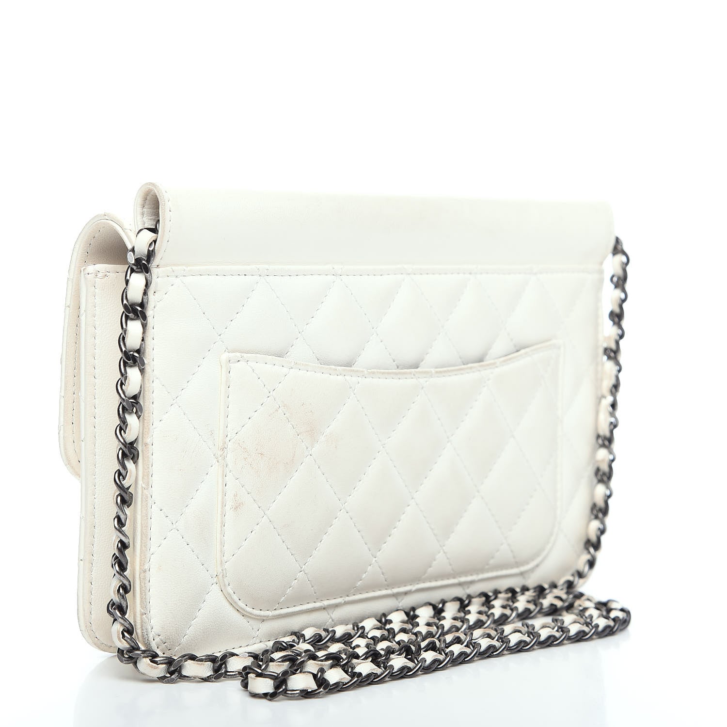 Chanel Lambskin Quilted Medium Crossing Times Flap Dark White 2 of 13