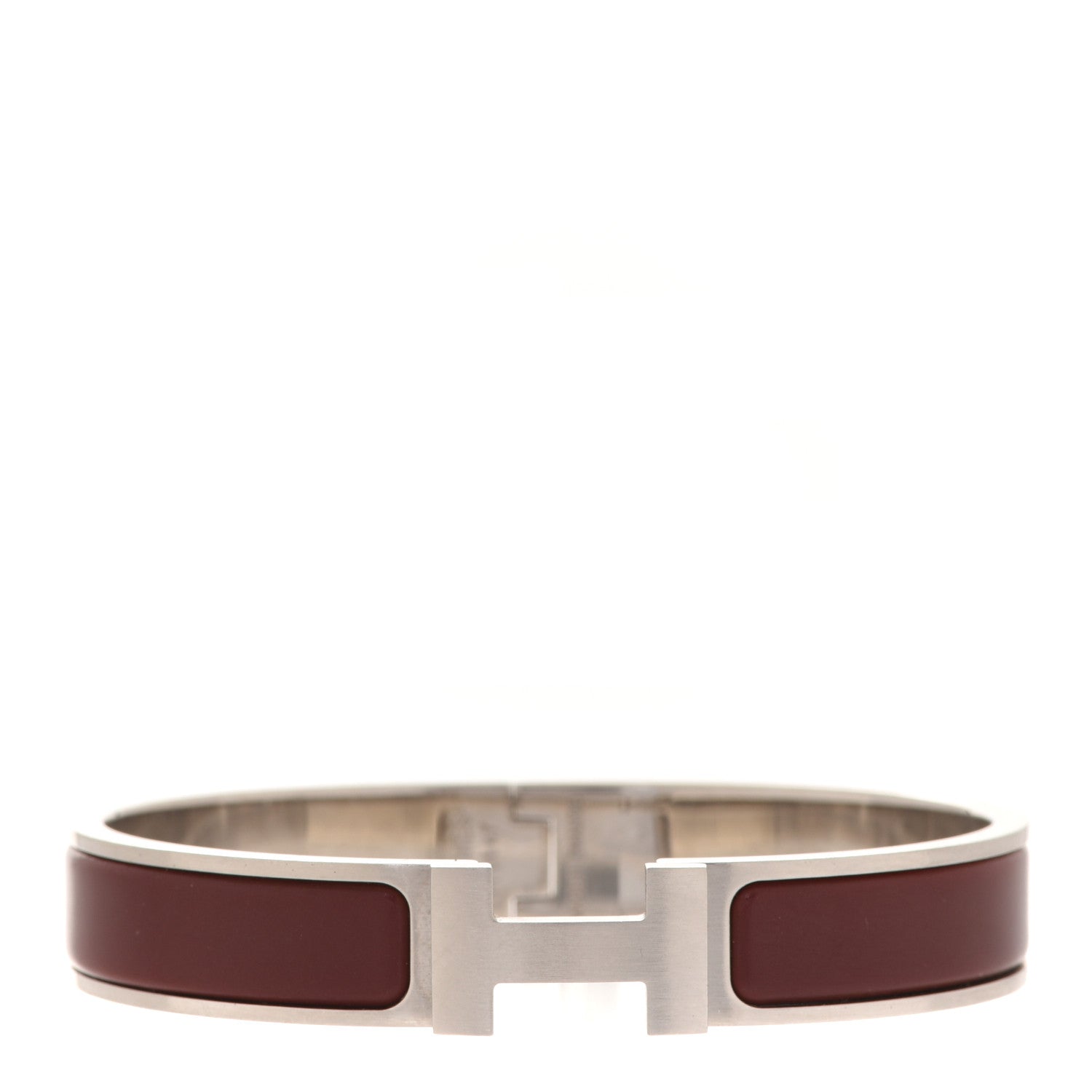 Hermes Enamel Narrow Clic Clac H Bracelet PM Bourgogne 1 of 5