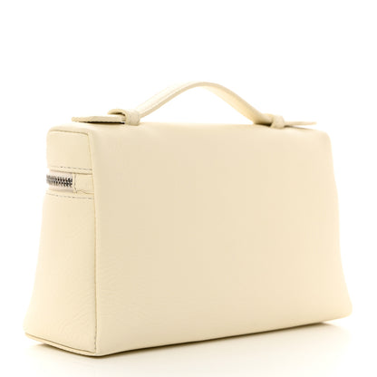 Loro Piana Grained Calfskin L19 Extra Pocket Pouch Whisper White 3 of 9