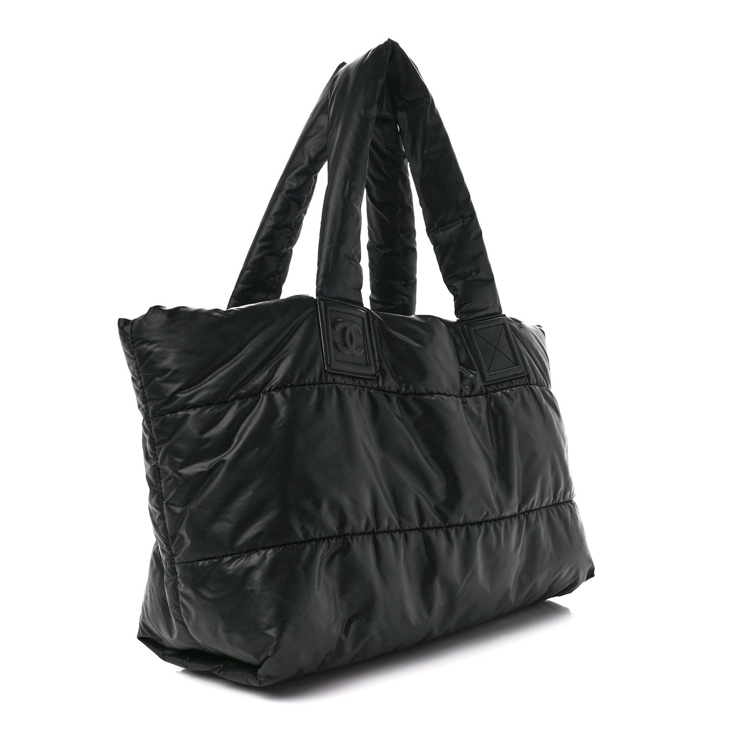 Lambskin Quilted Medium Coco Cocoon Reversible Tote Black