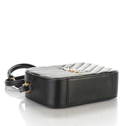 Saint Laurent Lambskin Chevron Small Classic Monogram Camera Bag Nero Black 4 of 7
