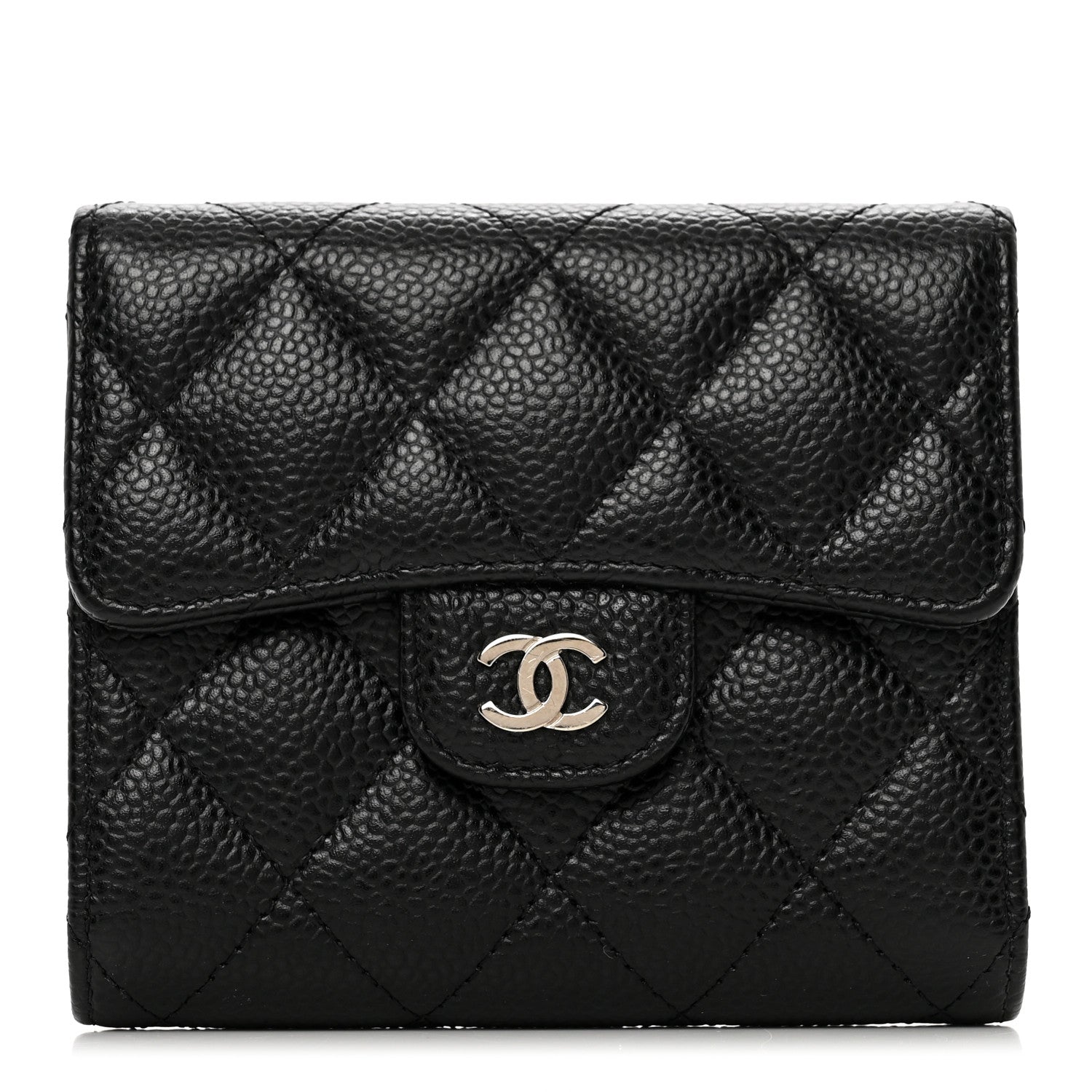 Chanel Caviar Quilted Compact Flap Wallet Black 1 of 8