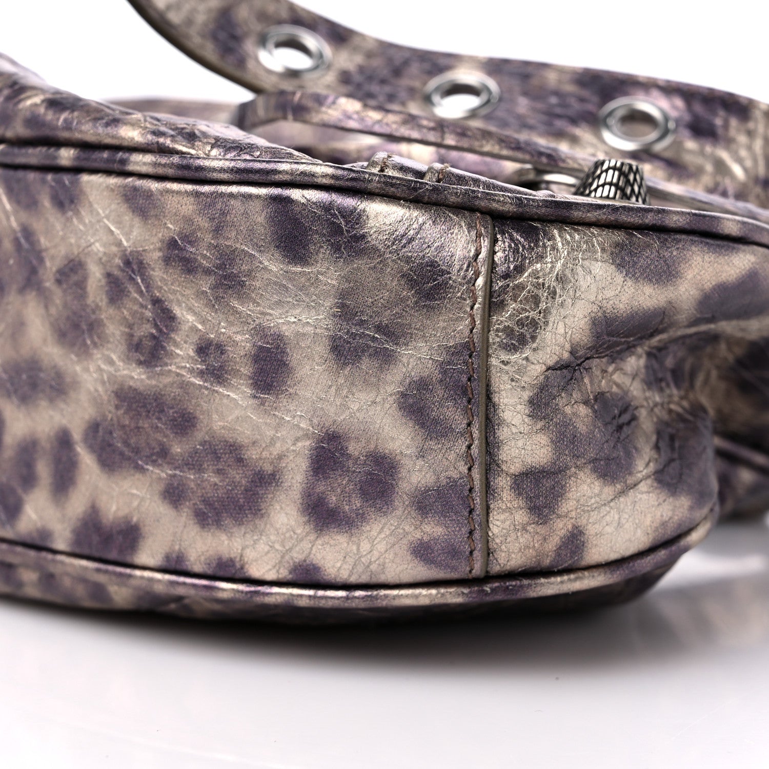 Balenciaga Metallic Agneau Arena Leopard Le Cagole Shoulder Bag XS Brown 9 of 9