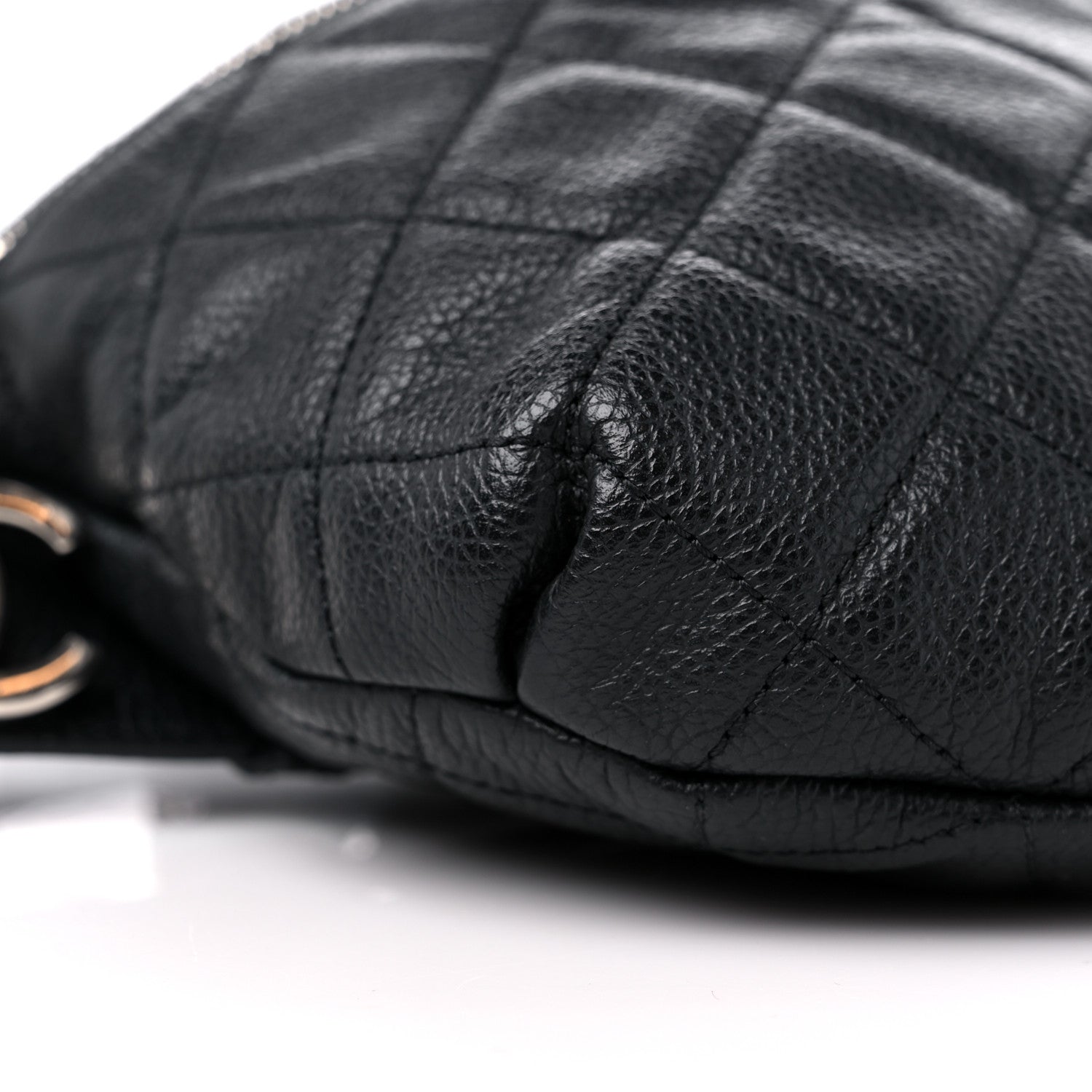 Chanel Grained Calfskin Quilted Waist Belt Bag Black 8 of 10