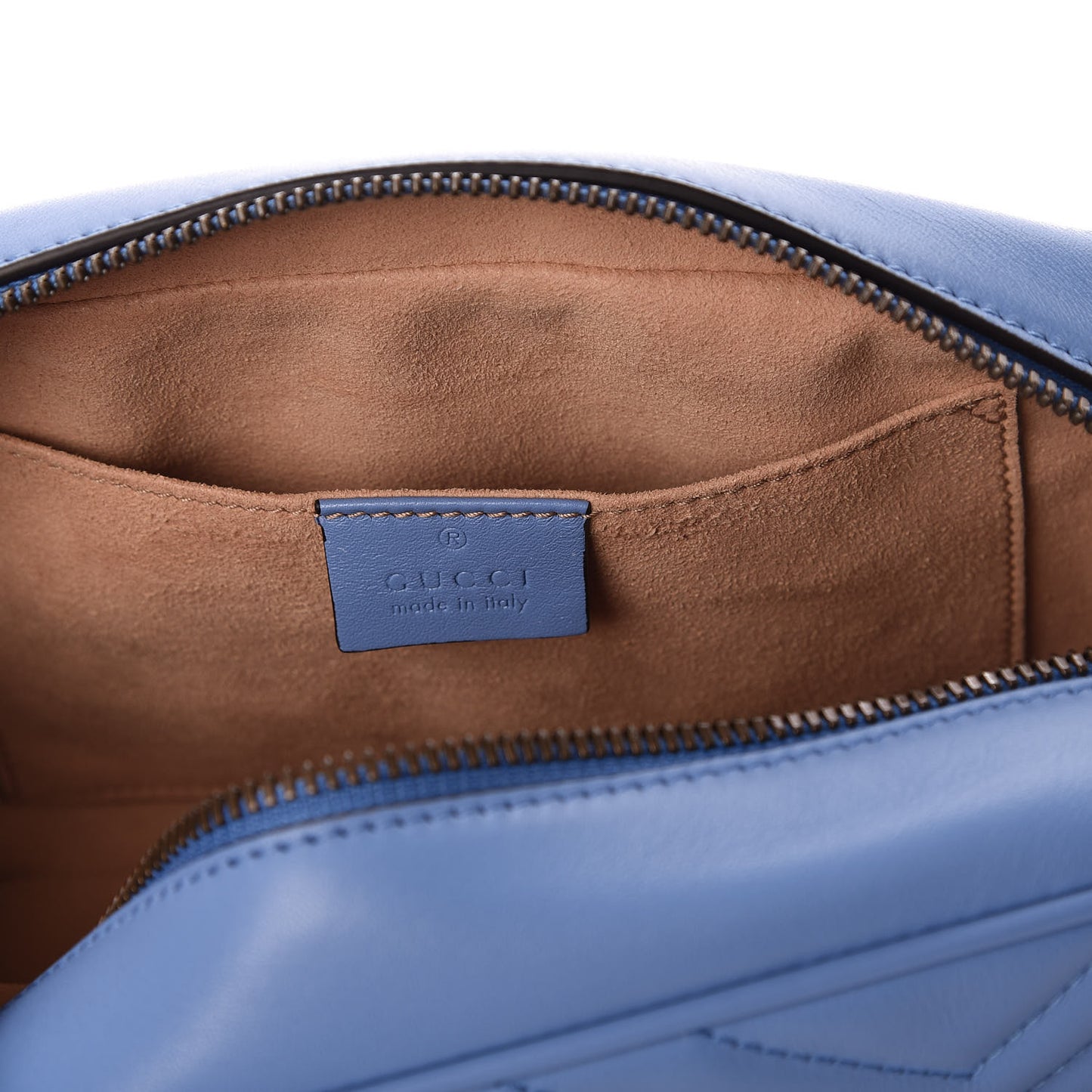 Calfskin Matelasse Small GG Marmont Chain Shoulder Bag Clear Sky Blue