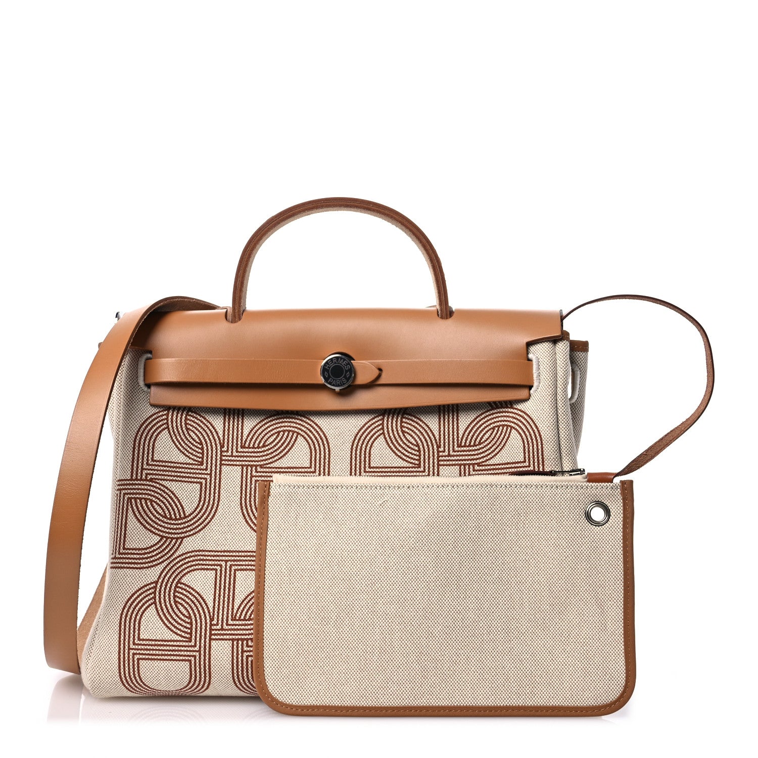 Hermes H Plume Canvas Vache Hunter Circuit 24 Herbag Zip Retourne 31 Naturel 3 of 13