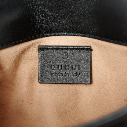 Gucci Calfskin Matelasse Super Mini GG Marmont Shoulder Bag Black 6 of 10