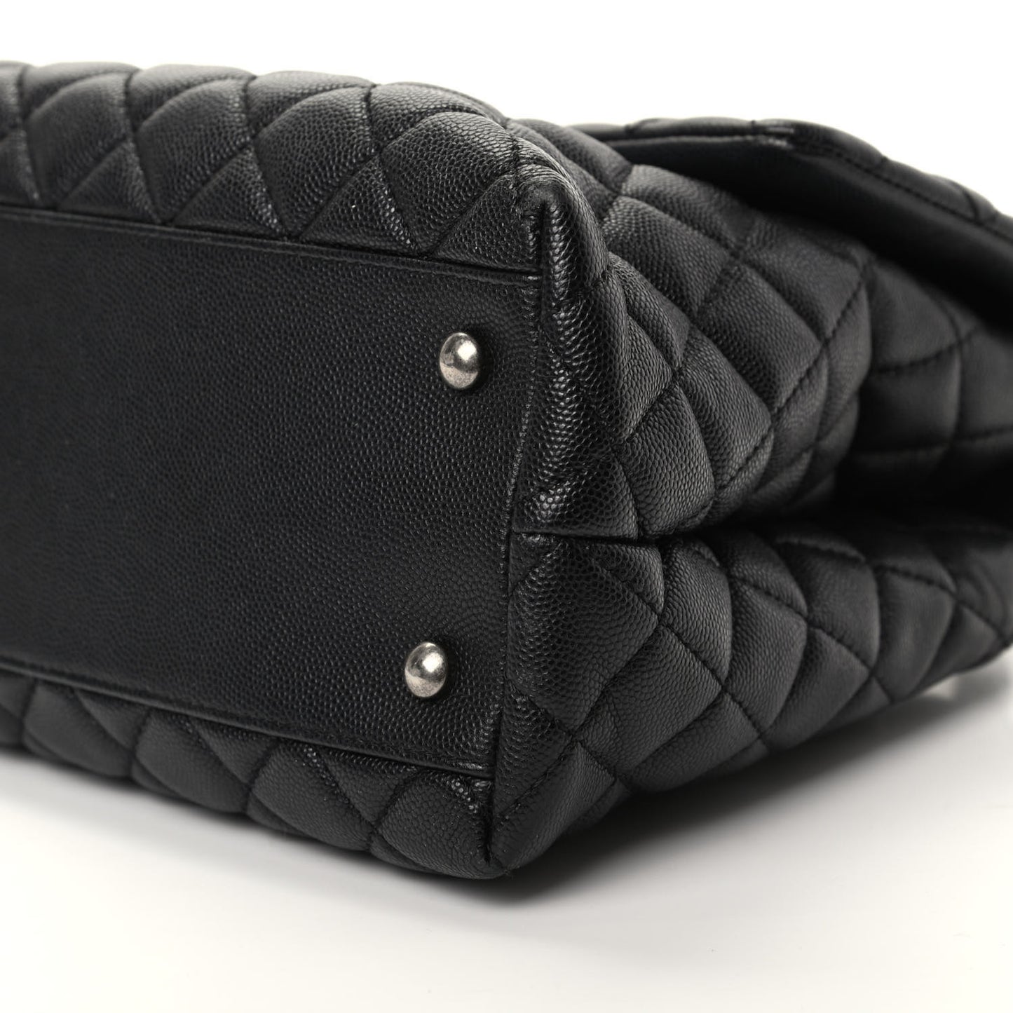 Caviar Quilted Medium Coco Handle Flap Black