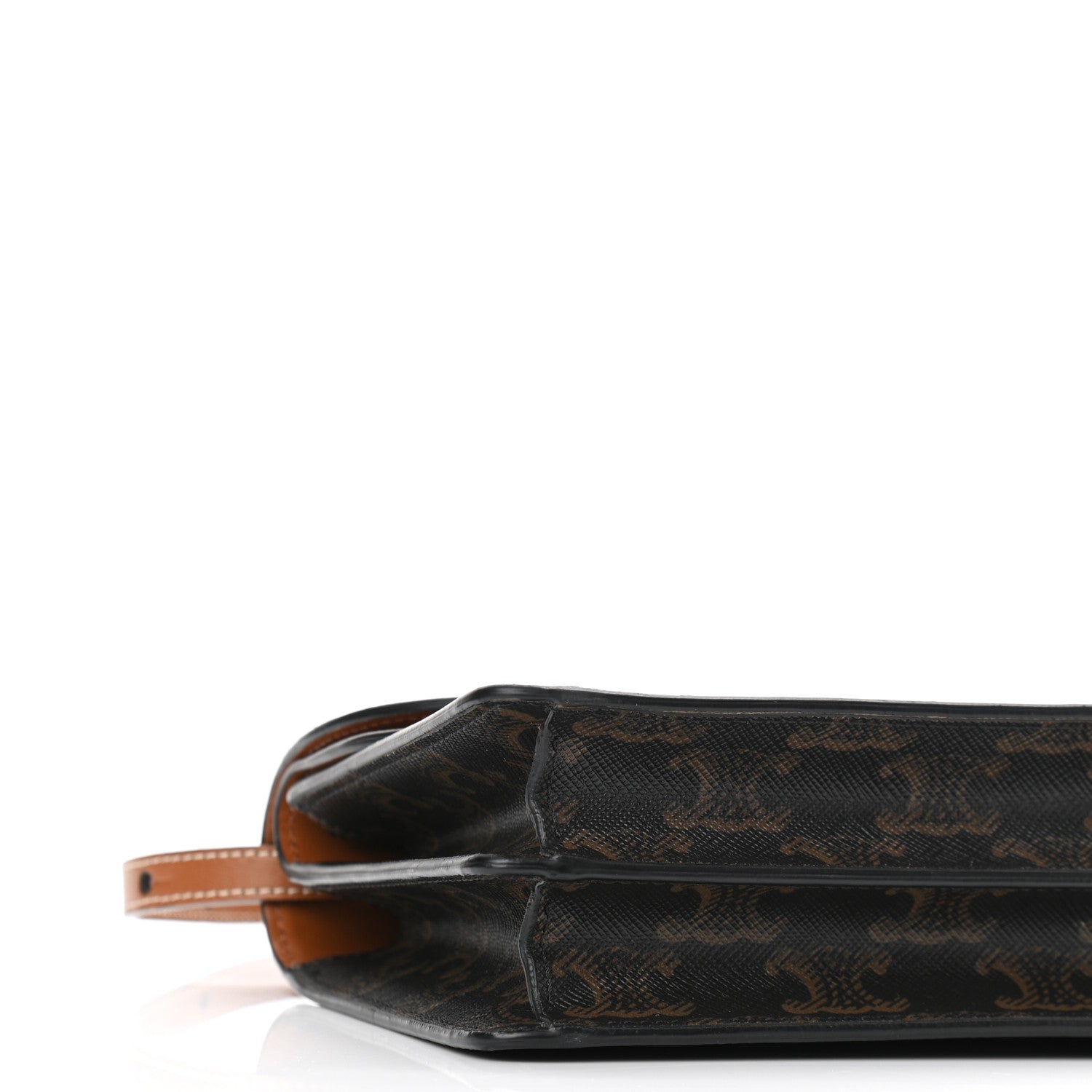 Celine Triomphe Canvas Lambskin Wallet On Strap Tan 10 of 11