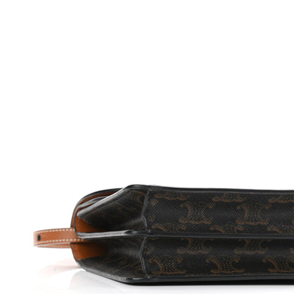 Celine Triomphe Canvas Lambskin Wallet On Strap Tan 10 of 11