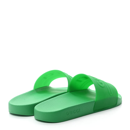 Gucci Rubber Logo Stamped Mens Slide Sandals 12 Verde 4 of 7