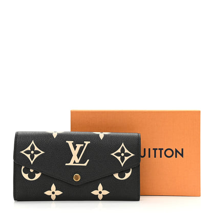 Louis Vuitton Monogram Empreinte Giant Sarah Wallet Black Beige 8 of 8