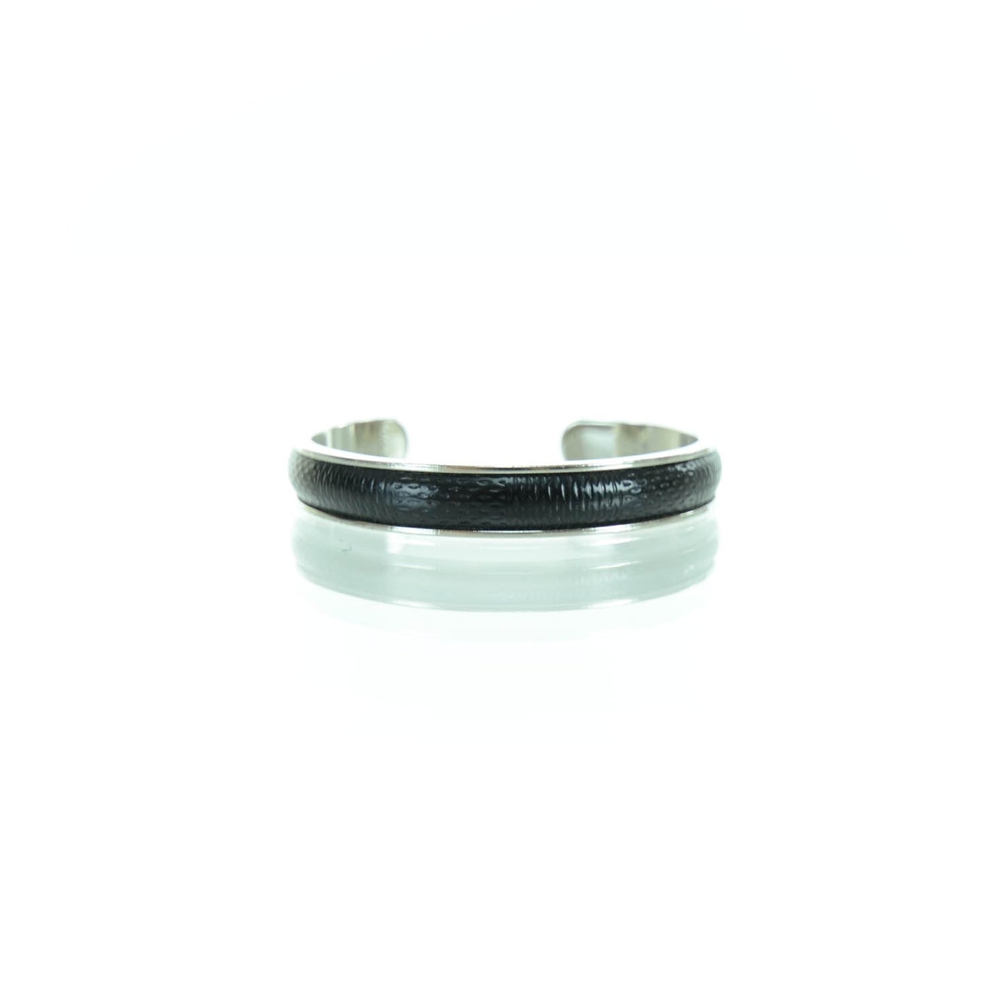 Mens Damier Embossed Leather and Palladium Soho Bracelet Black