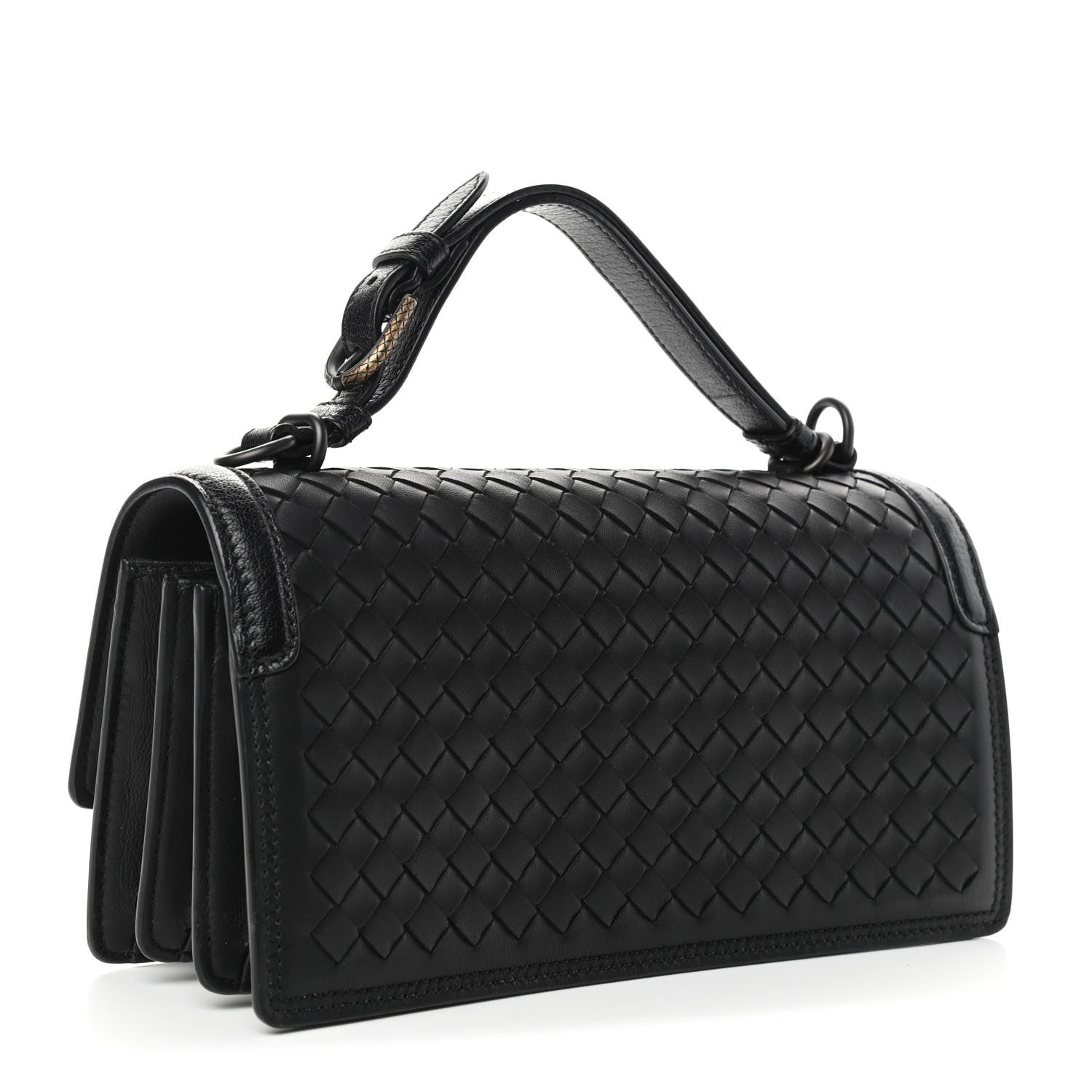 Bottega Veneta Nappa Intrecciato Top Handle Bag Black 3 of 9