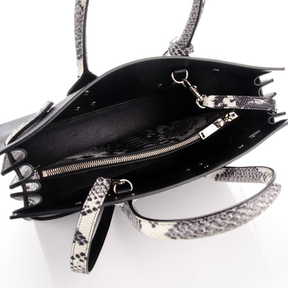 Saint Laurent Grained Calfskin Embossed Python Small Sac De Jour Black 5 of 9