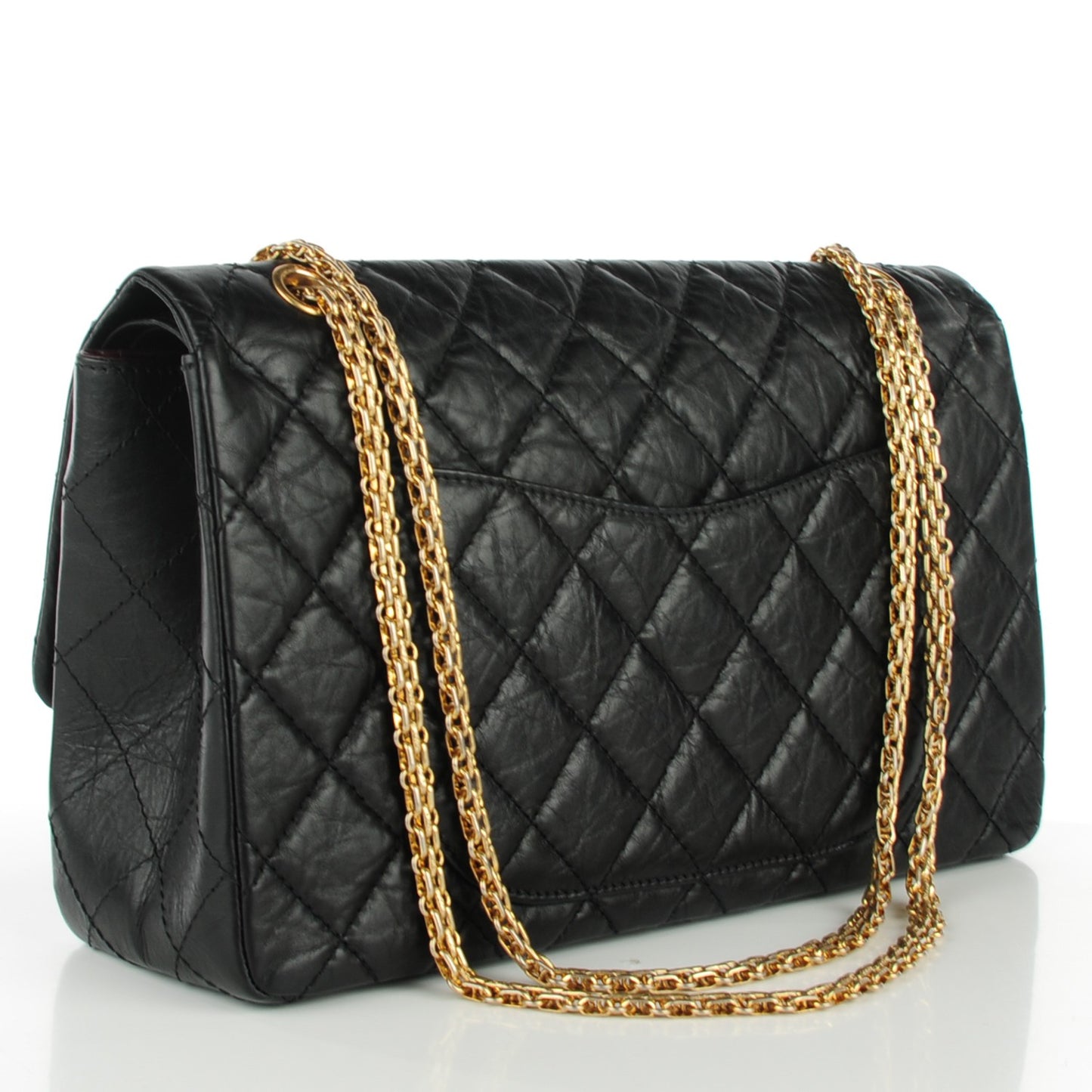 Aged Calfskin Quilted 2.55 Reissue 227 Flap Black