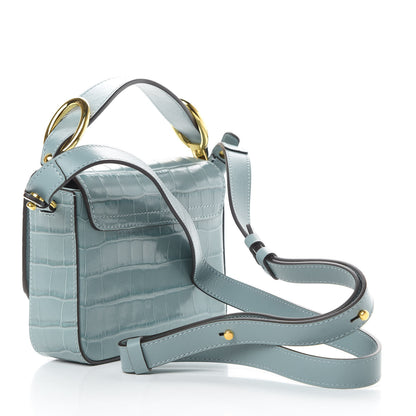 Chloe Calfskin Crocodile Embossed Mini C Bag Faded Blue 3 of 10