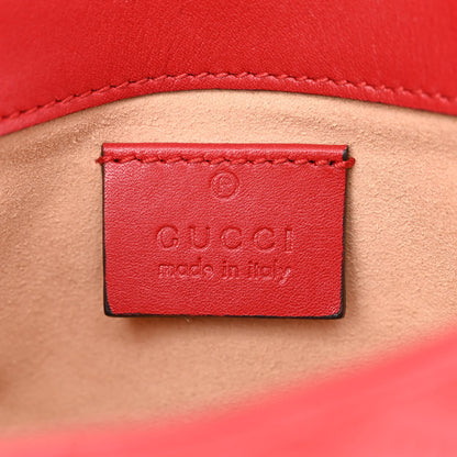 Gucci Calfskin Matelasse Super Mini GG Marmont Shoulder Bag Hibiscus Red 6 of 11