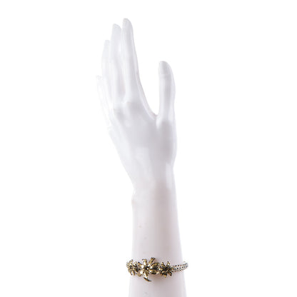 John Hardy 18K Yellow Gold Sterling Silver Ayu Frangipani Flower Classic Chain Bracelet M 2 of 6