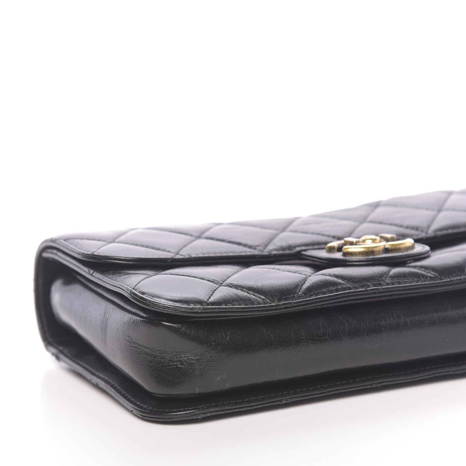 Chanel Glazed Calfskin Quilted Medium Perfect Edge Flap Black 9 of 10