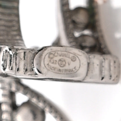 Chanel Crystal CC Drop Earrings Silver 4 of 5