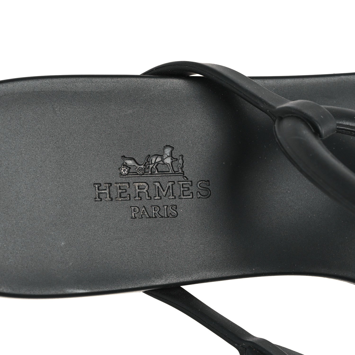 Hermes Rubber Womens Egerie Sandals 38 Black 8 of 10