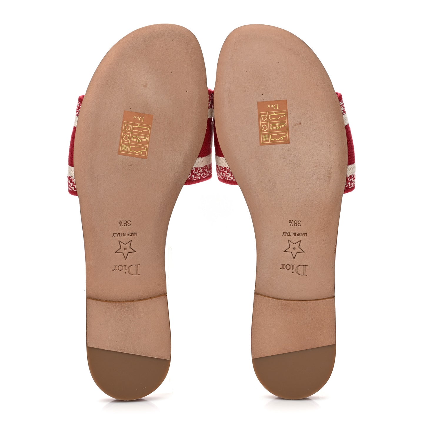 Canvas Embroidered Dway Mules Slide Sandals 38.5 Poppy Red