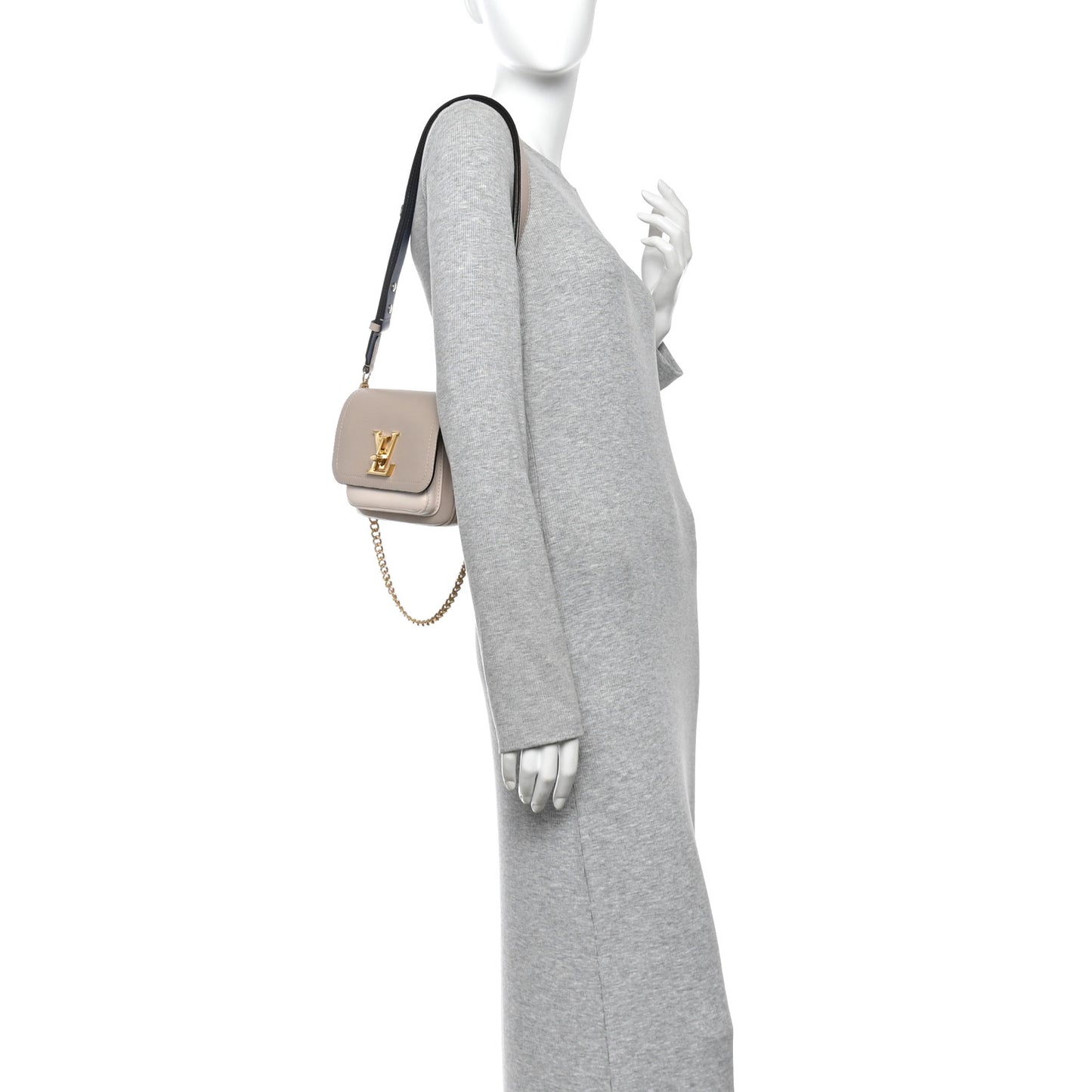 Grained Calfskin Lockme Tender Greige