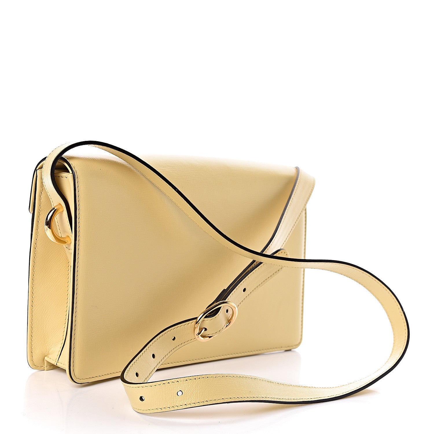 Gucci Textured Calfskin Small Torchon GG Ring Shoulder Bag Butter 3 of 10