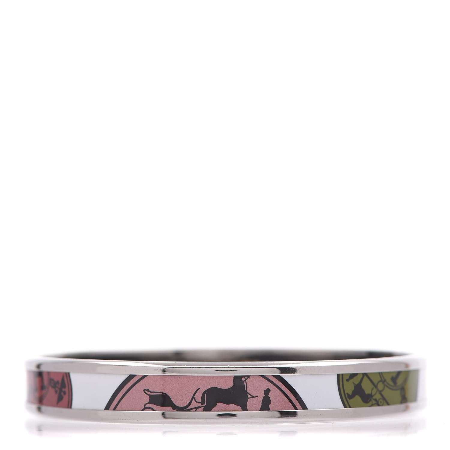 Hermes Enamel Printed Narrow Ex Libris Bracelet 65 1 of 5