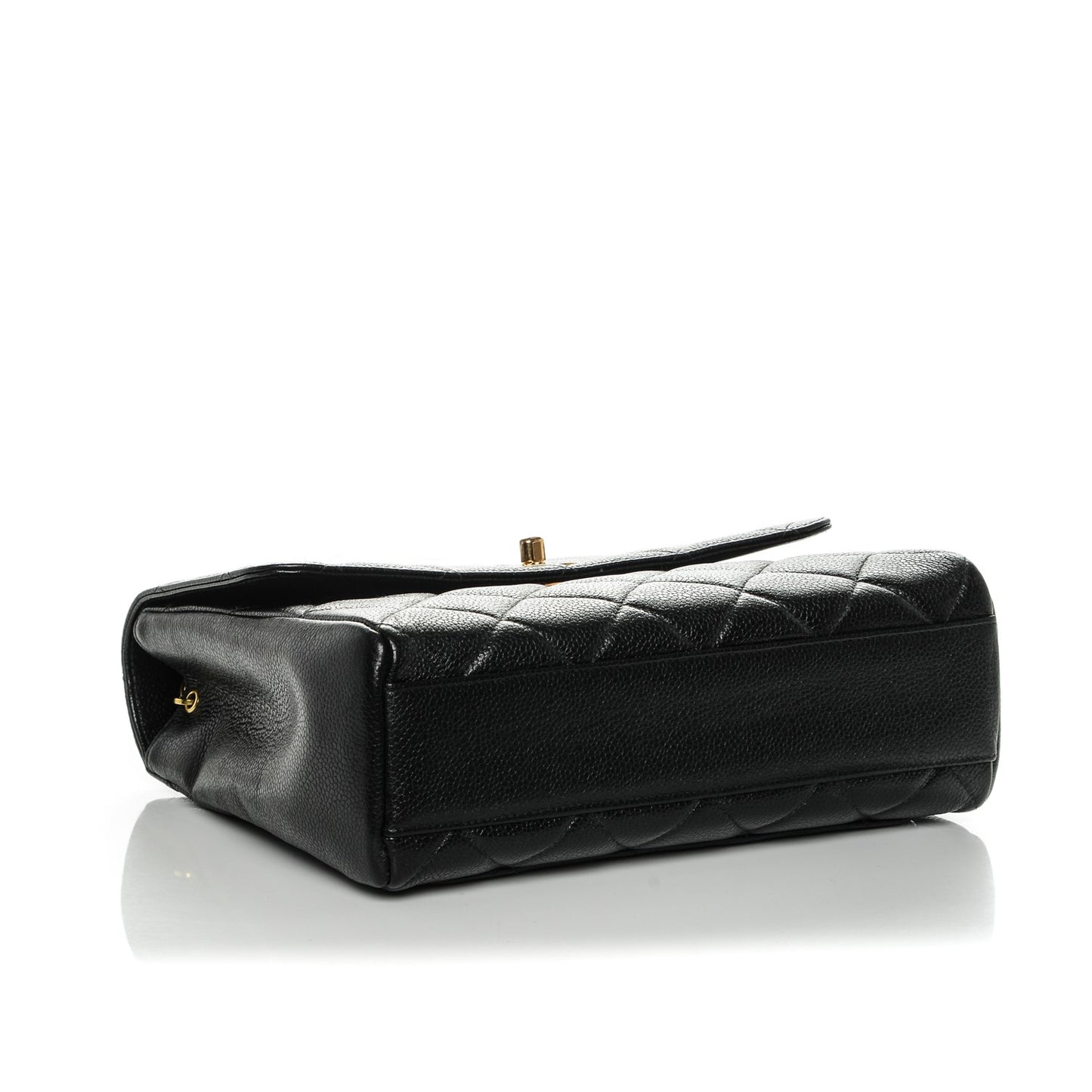 Caviar Quilted Medium Flap Shoulder Bag Black
