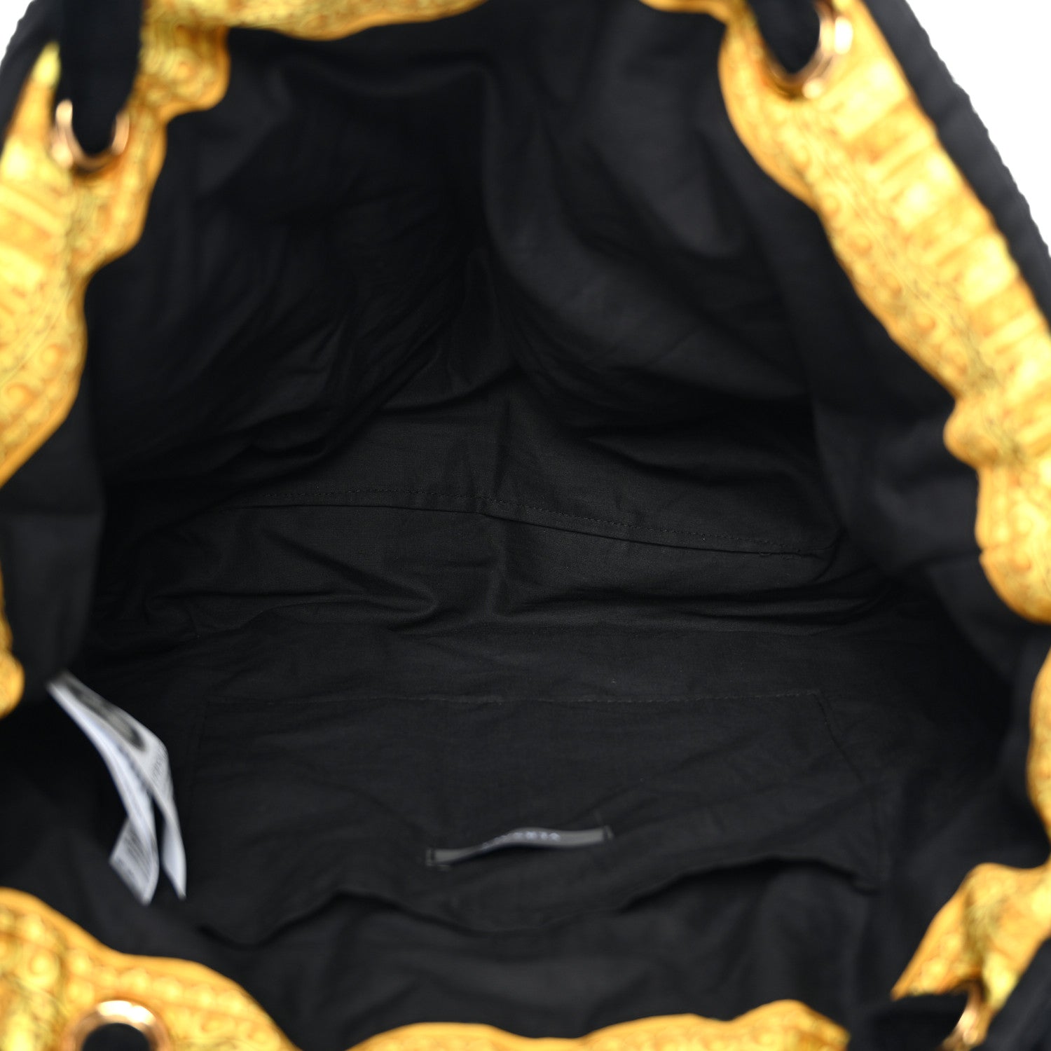 Versace Terry Cloth Allover Crystal Studded Medusa Tote Black 5 of 12