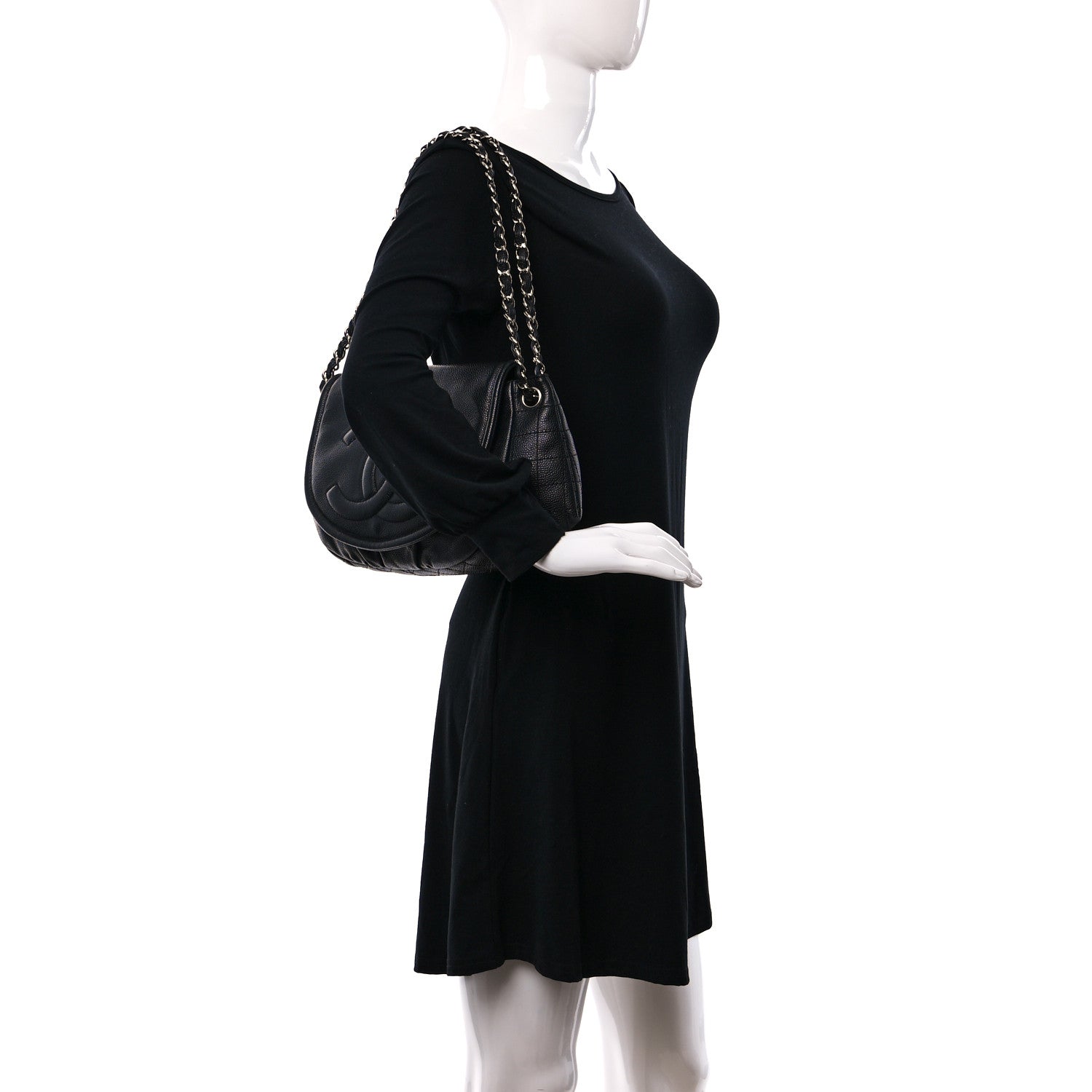 Chanel Caviar Half Moon Large Flap Black 2 of 9