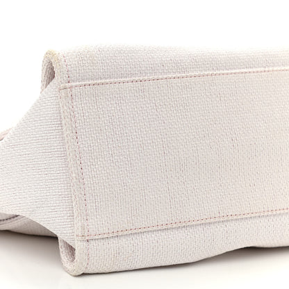 Chanel Canvas Large Deauville Tote White Pink 7 of 9