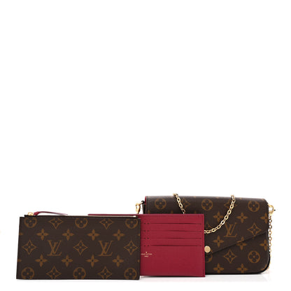 Louis Vuitton Monogram Pochette Felicie Chain Wallet Fuchsia 3 of 10