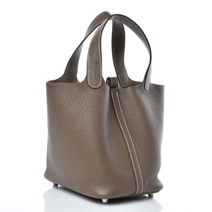 Hermes Taurillon Clemence Picotin Lock 18 PM Etoupe 3 of 10