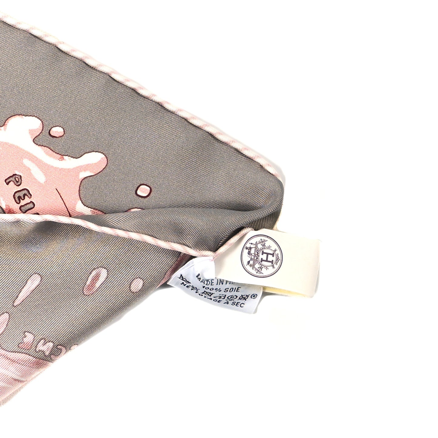 Silk Peinture Fraiche Scarf 45 Gris Acier Vieux Rose