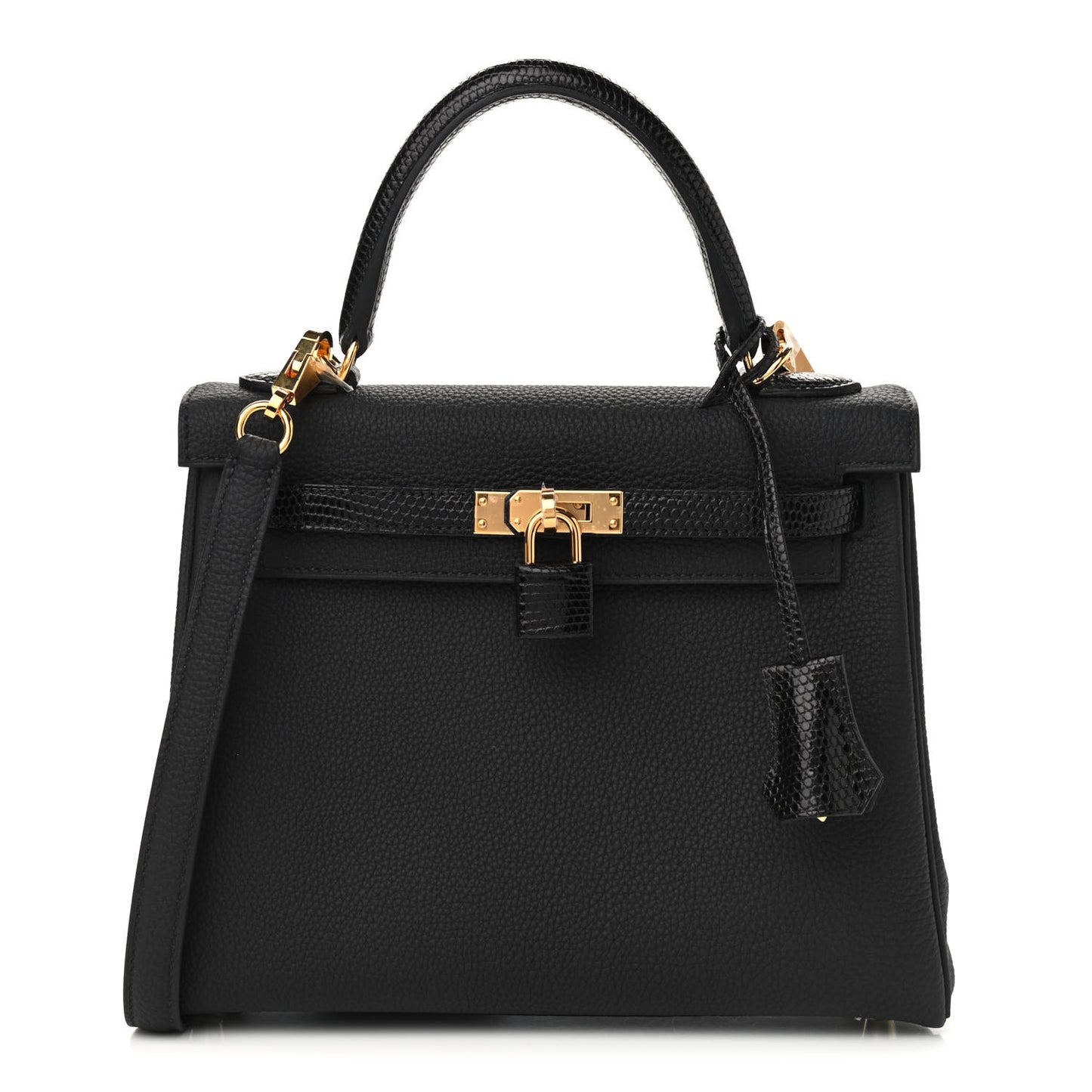 Togo Lizard Kelly Retourne Touch 25 Black