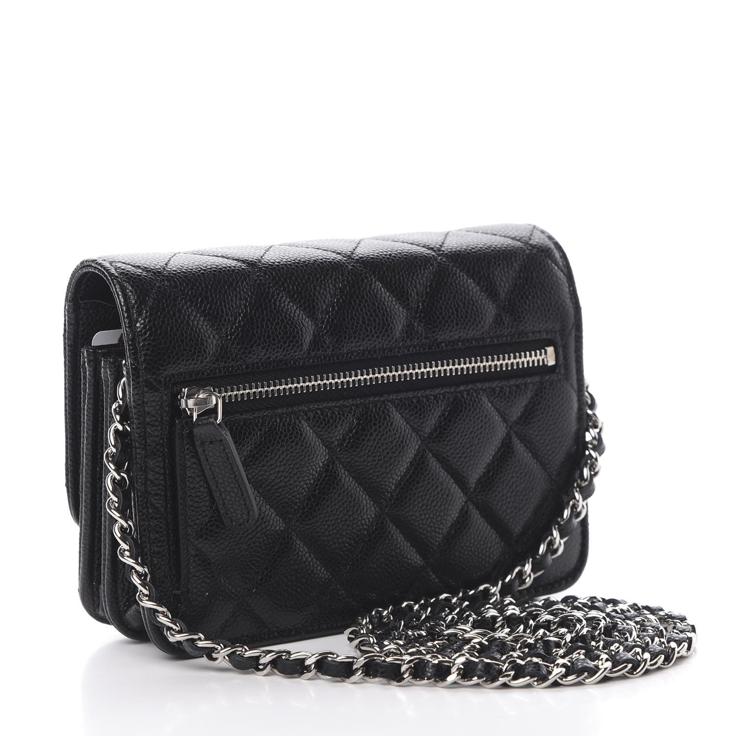 Chanel Caviar Quilted Mini Wallet On Chain WOC Black 3 of 11
