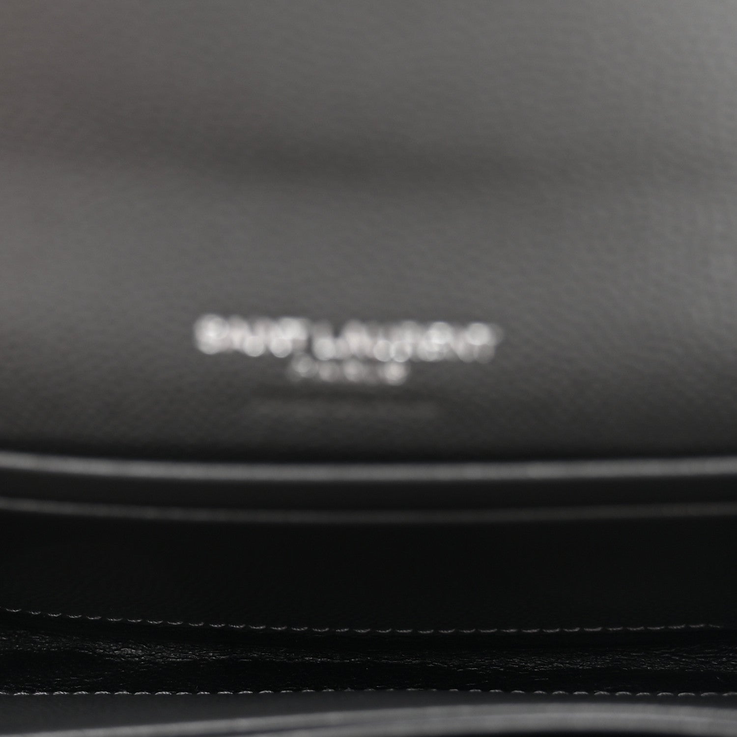 Saint Laurent Grain De Poudre Matelasse Chevron Small Monogram Envelope Wallet Storm 5 of 8