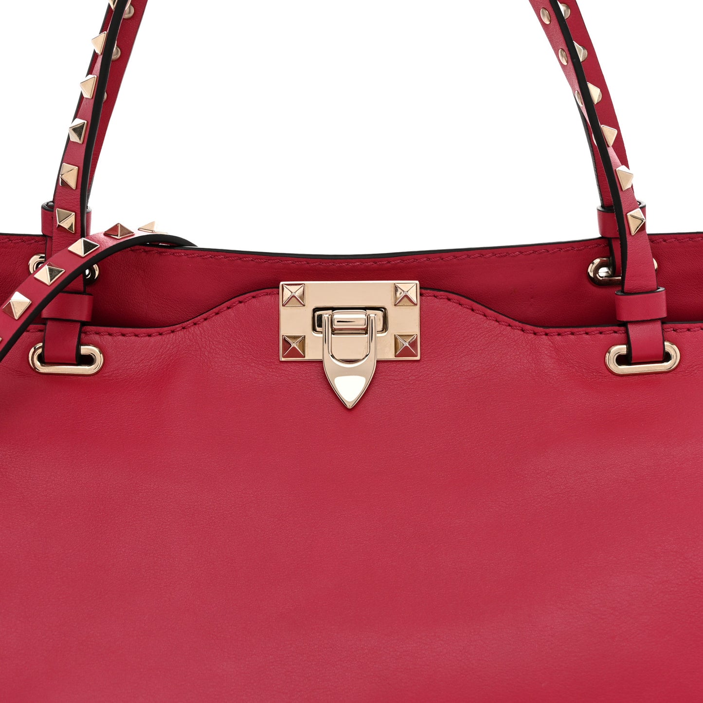 Vitello Medium Rockstud Tote Cyclamin